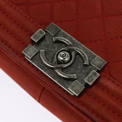 Chanel Red Leather Boy
