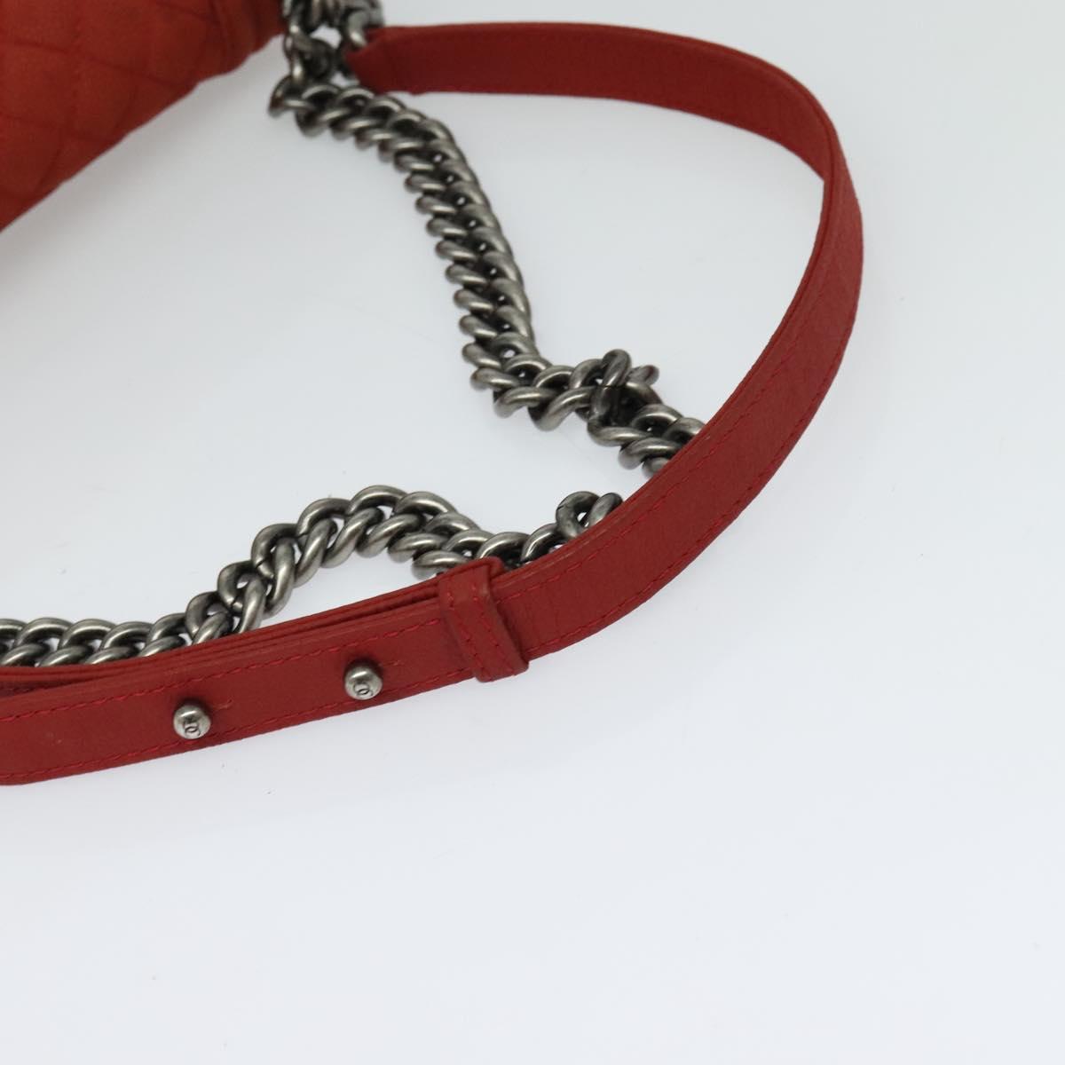 Chanel Red Leather Boy