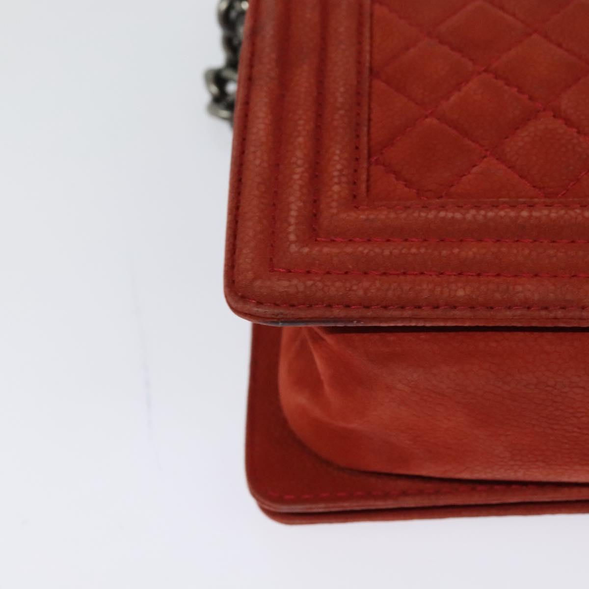 Chanel Red Leather Boy