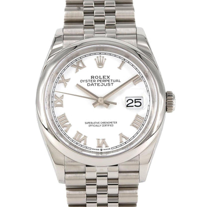 Rolex White Steel Datejust 36mm