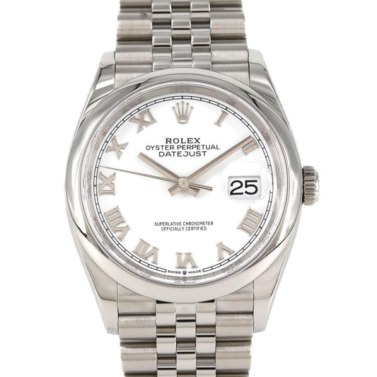 Rolex White Steel Datejust 36mm
