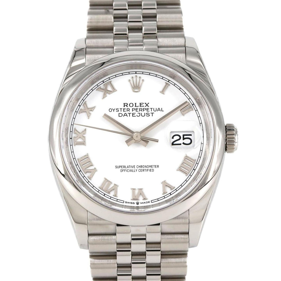 Rolex White Steel Datejust 36mm