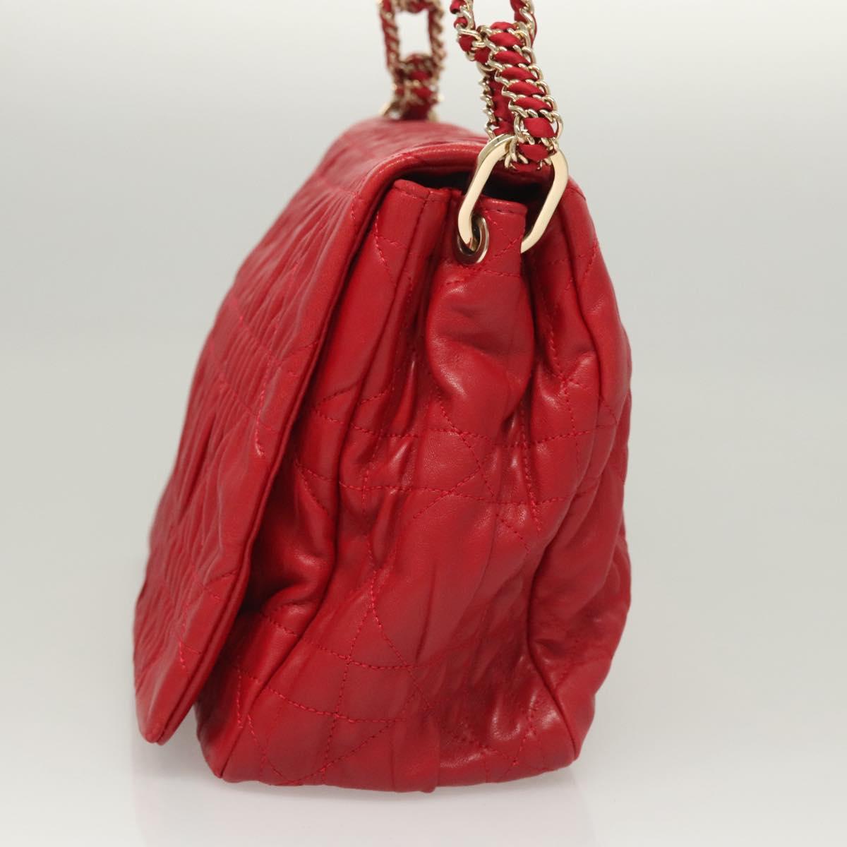 Dior Red Leather Cannage Lady