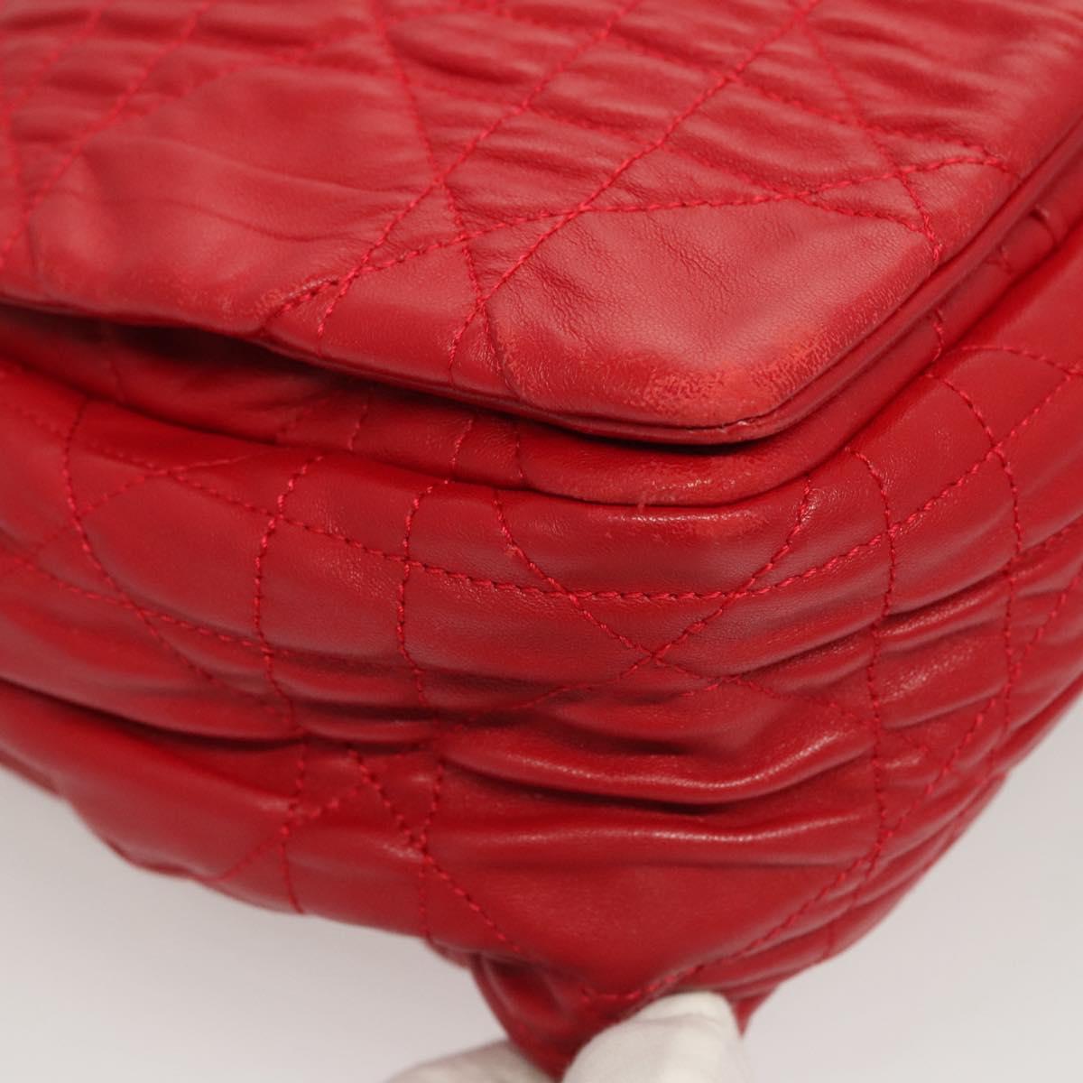 Dior Red Leather Cannage Lady