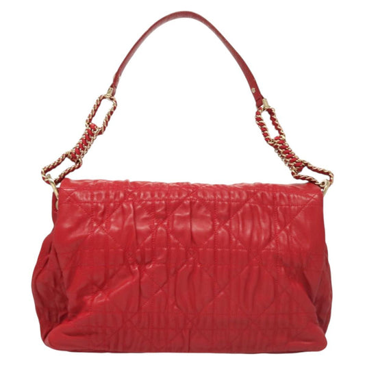 Dior Red Leather Cannage Lady