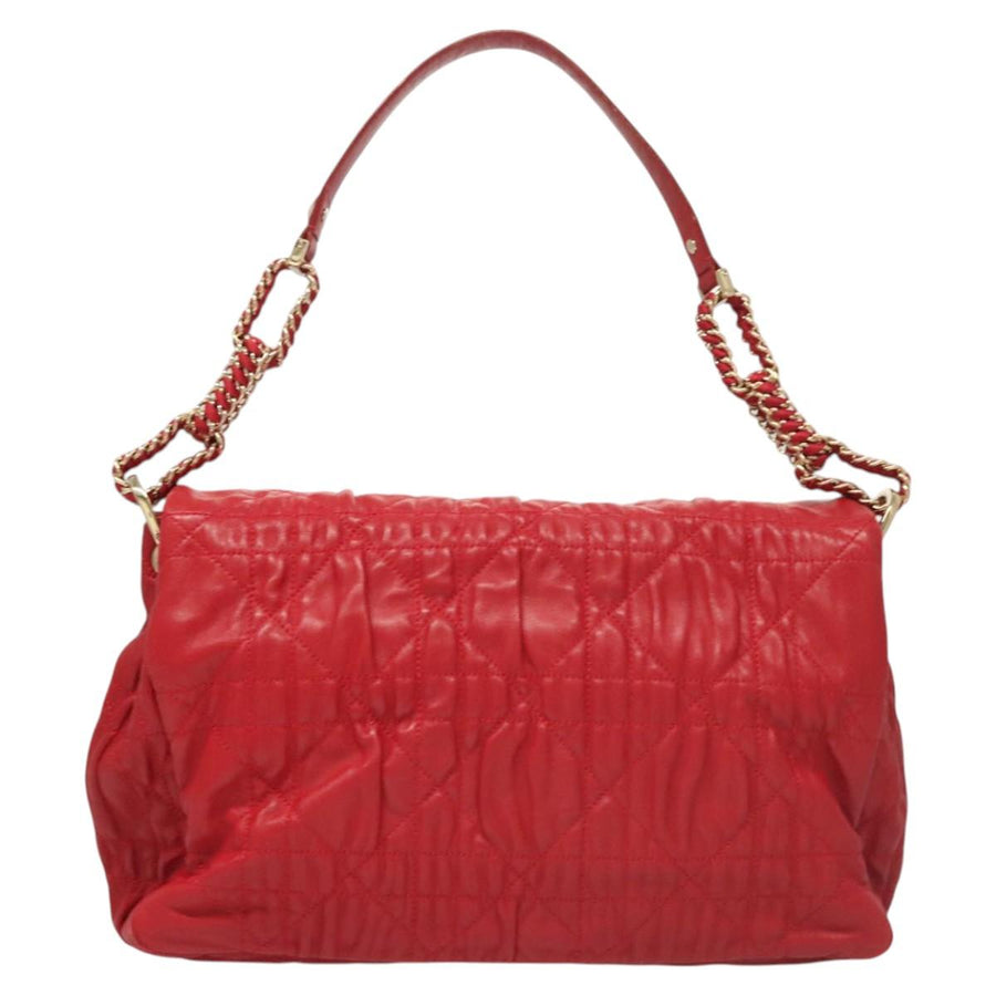 Dior Red Leather Cannage Lady