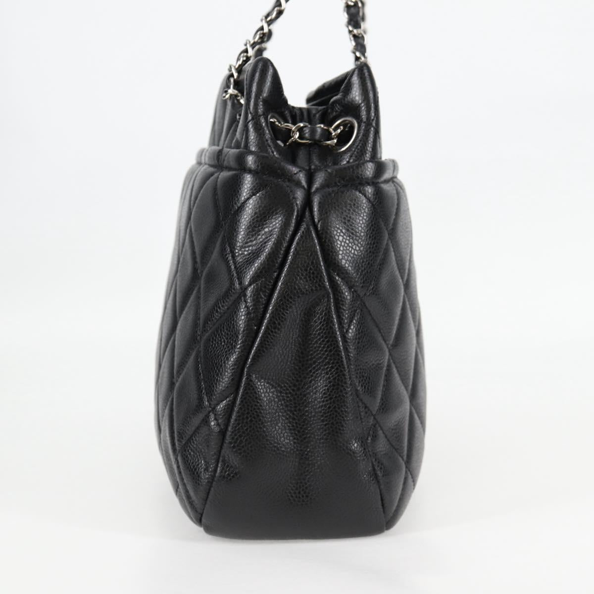 Chanel Black Leather Logo Cc