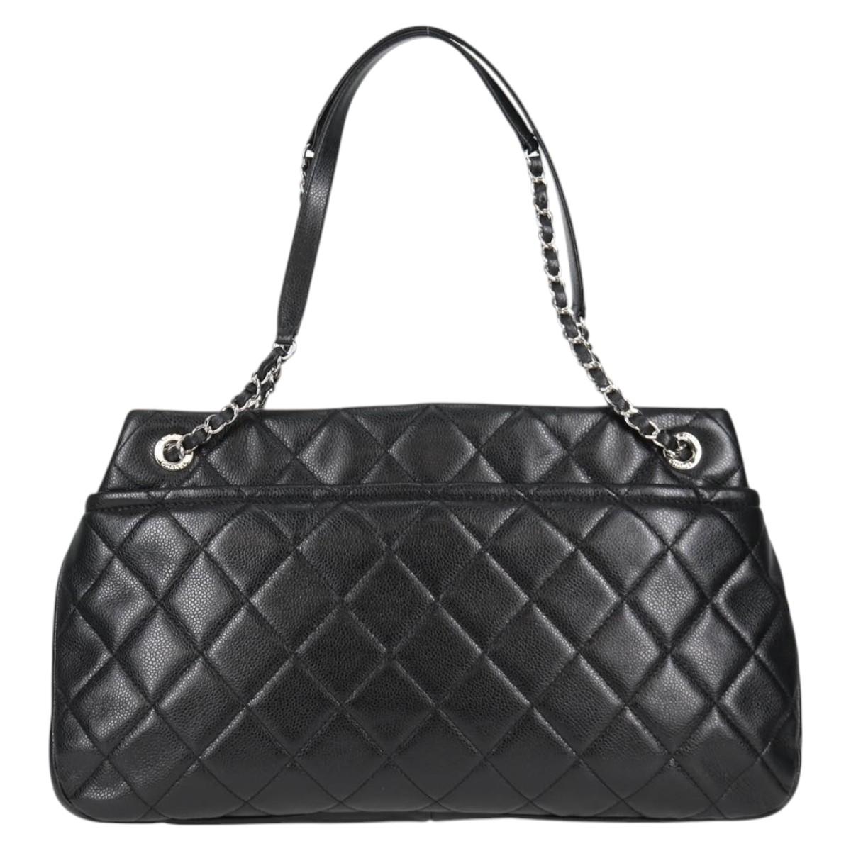 Chanel Black Leather Logo Cc
