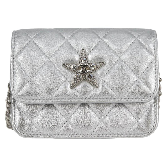 Chanel Silver Leather Shoulder