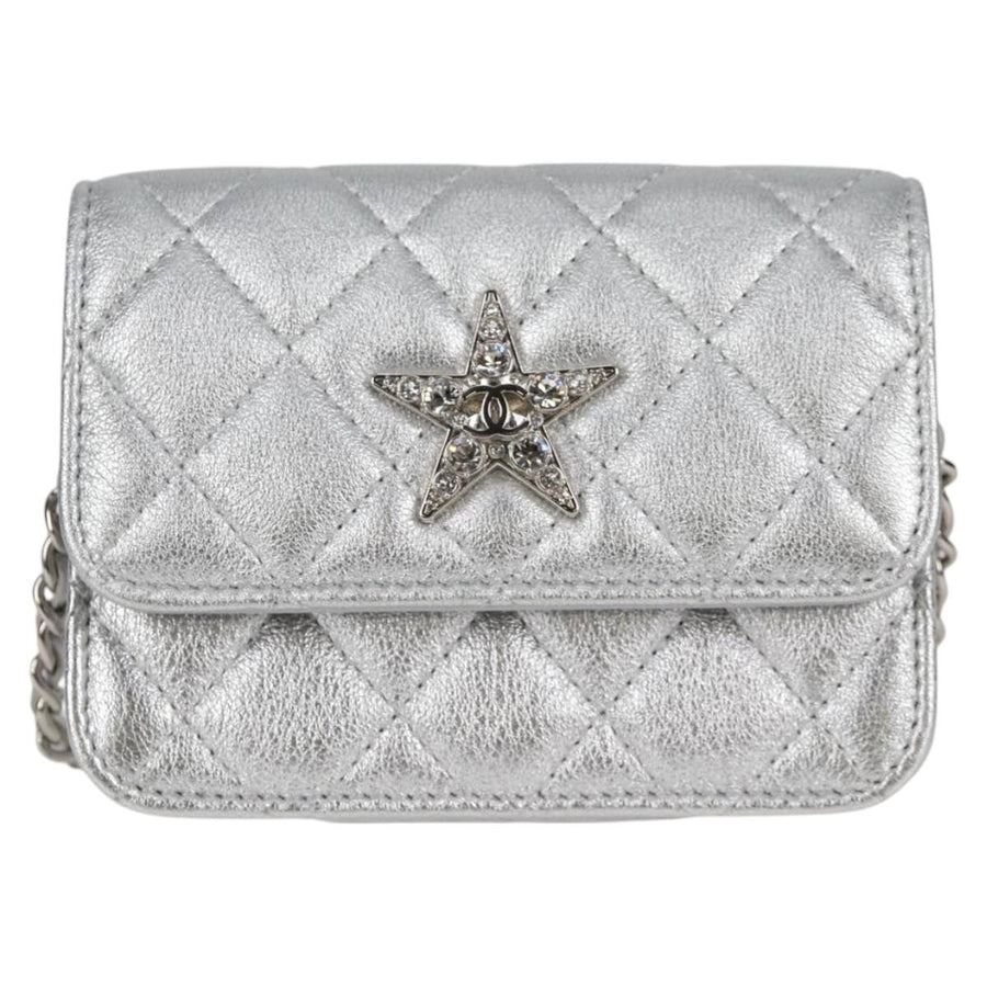 Chanel Silver Leather Shoulder
