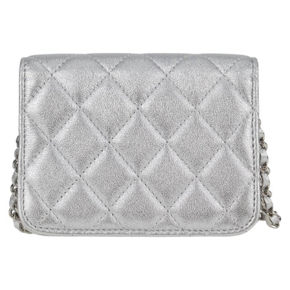 Chanel Silver Leather Shoulder