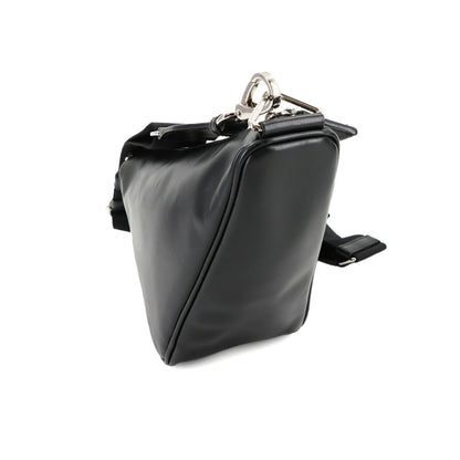 Prada Black Leather Triangle Logo