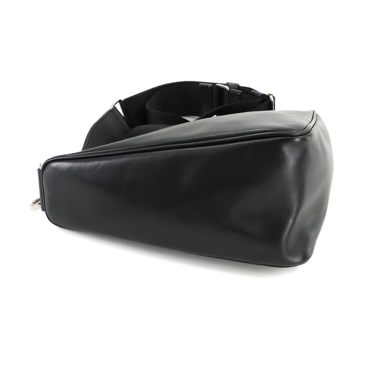 Prada Black Leather Triangle Logo