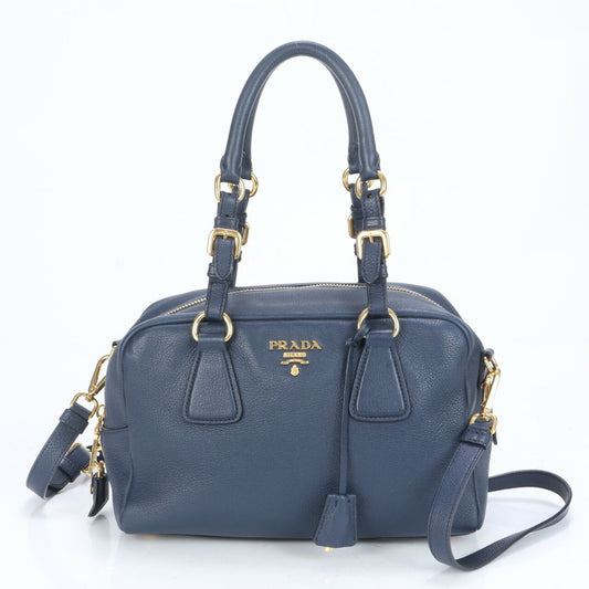 Prada Blue Leather Vitello
