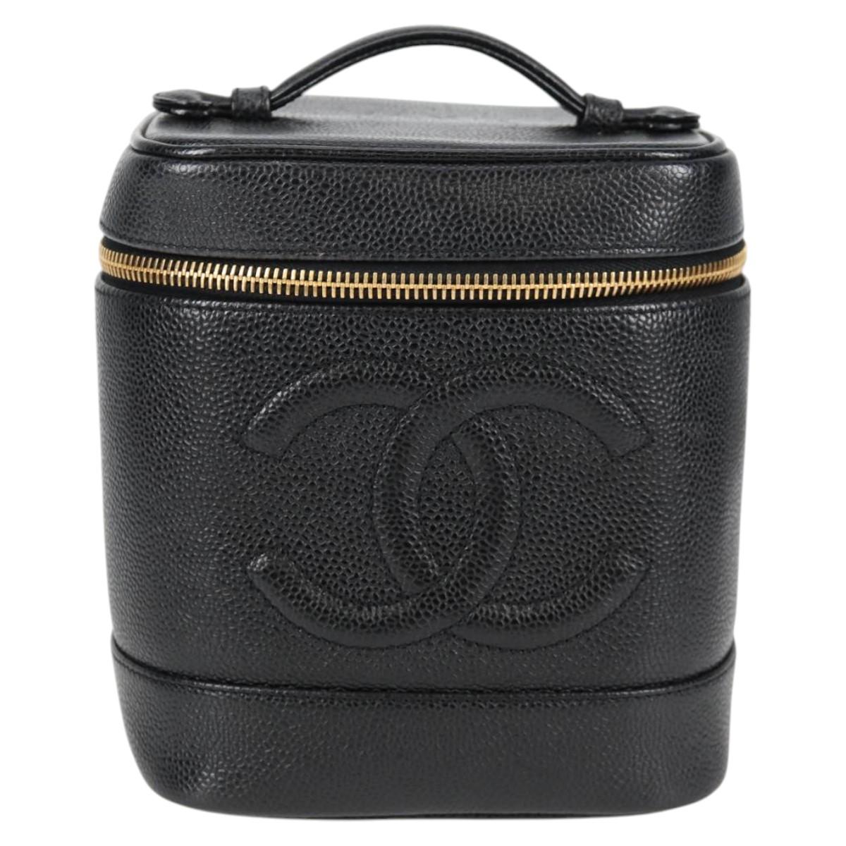 Chanel Black Leather Vanity