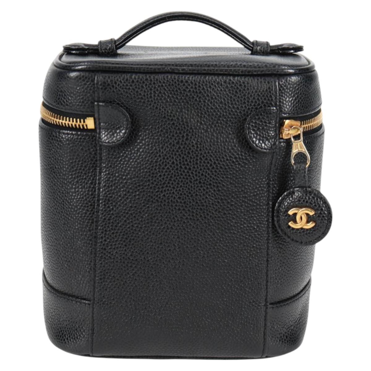 Chanel Black Leather Vanity