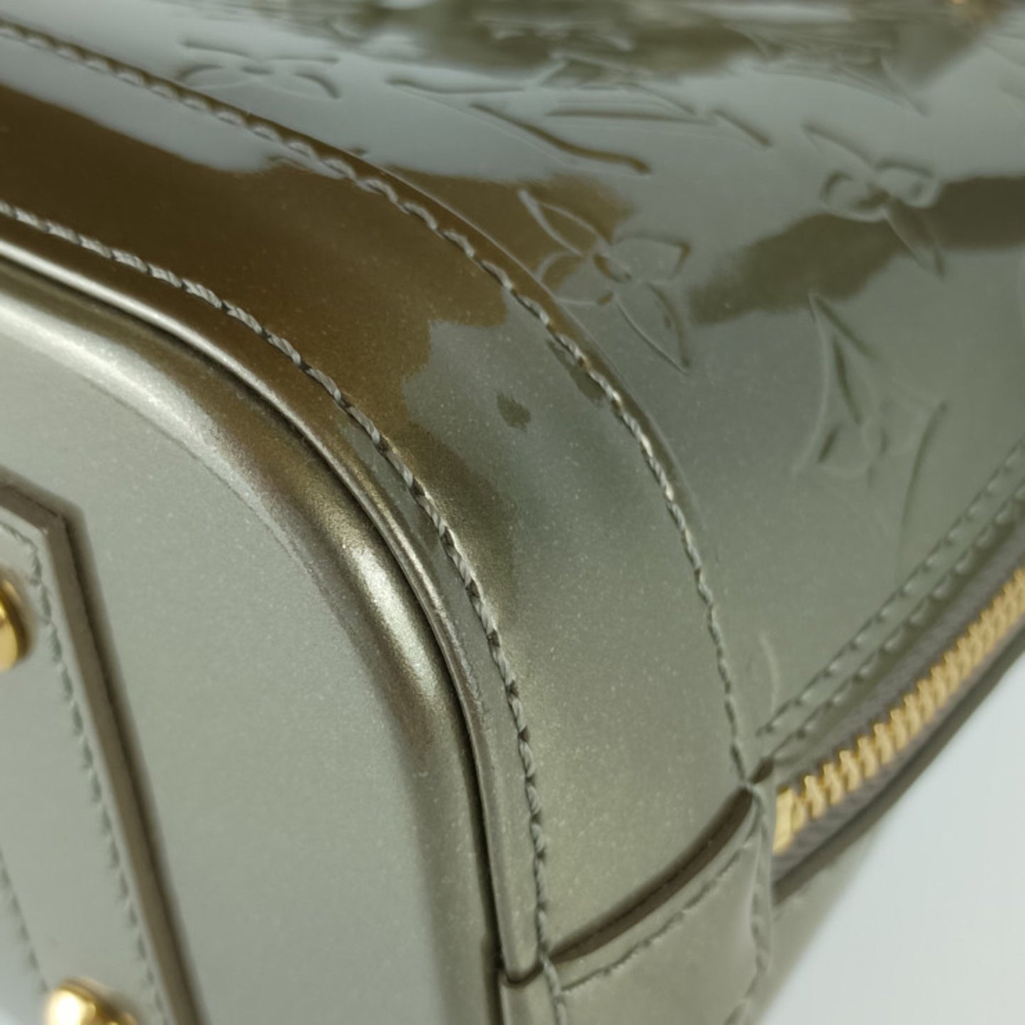 Louis Vuitton Green Patent Leather Alma Bb