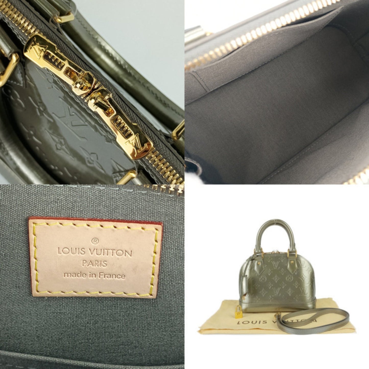 Louis Vuitton Green Patent Leather Alma Bb