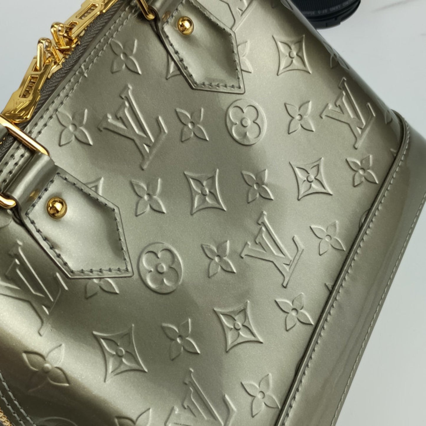 Louis Vuitton Green Patent Leather Alma Bb