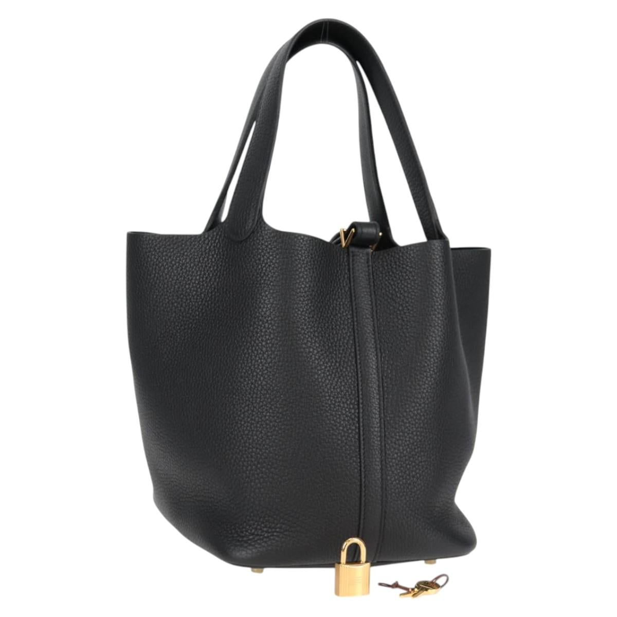 Hermès Black Leather Picotin Lock