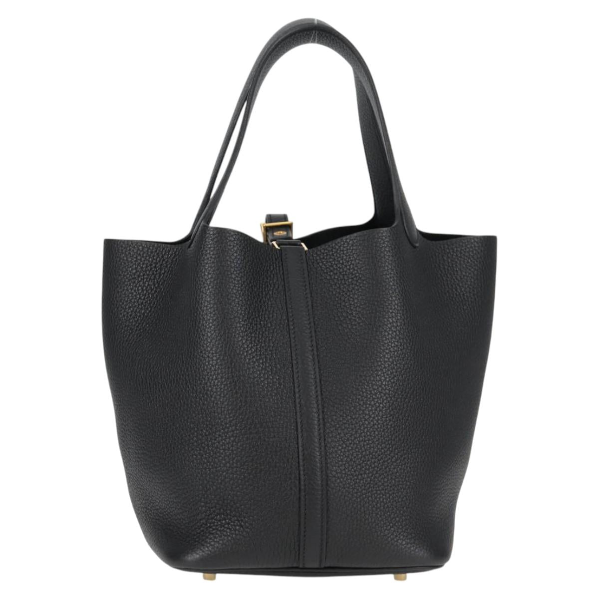 Hermès Black Leather Picotin Lock