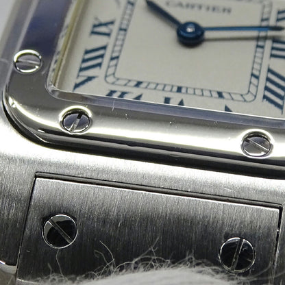 Cartier White Steel Santos Galbée