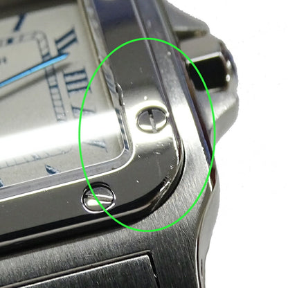 Cartier White Steel Santos Galbée