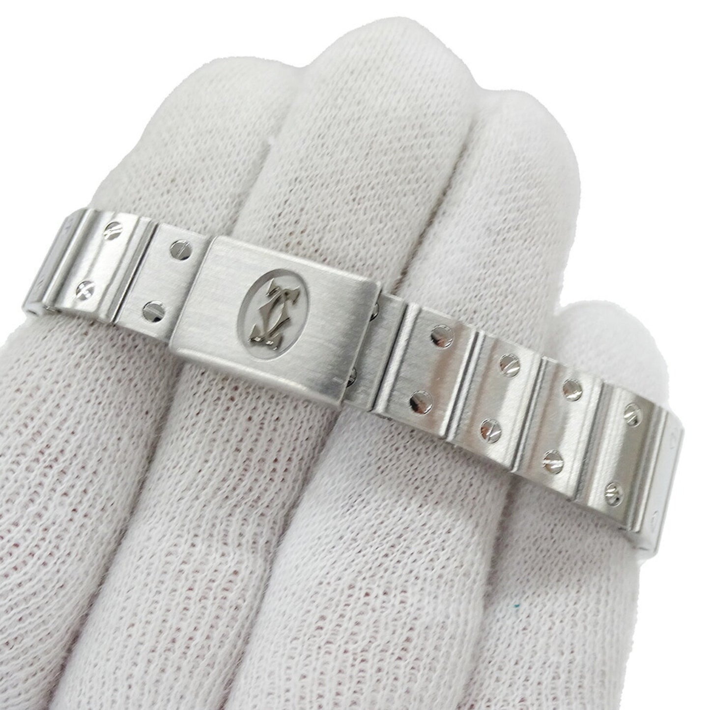 Cartier White Steel Santos Galbée