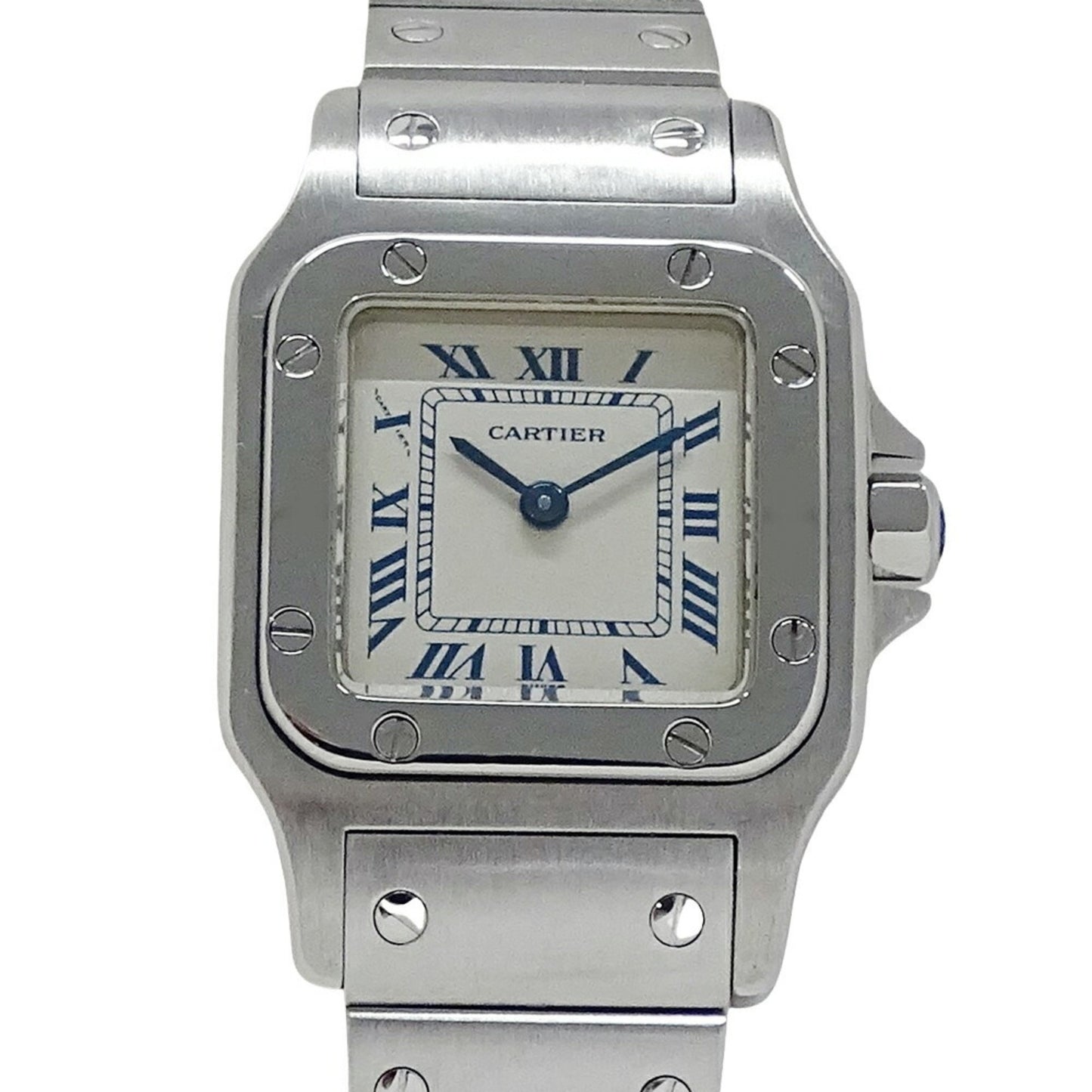 Cartier White Steel Santos Galbée
