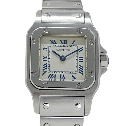 Cartier White Steel Santos Galbée