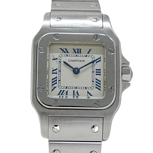 Cartier White Steel Santos Galbée