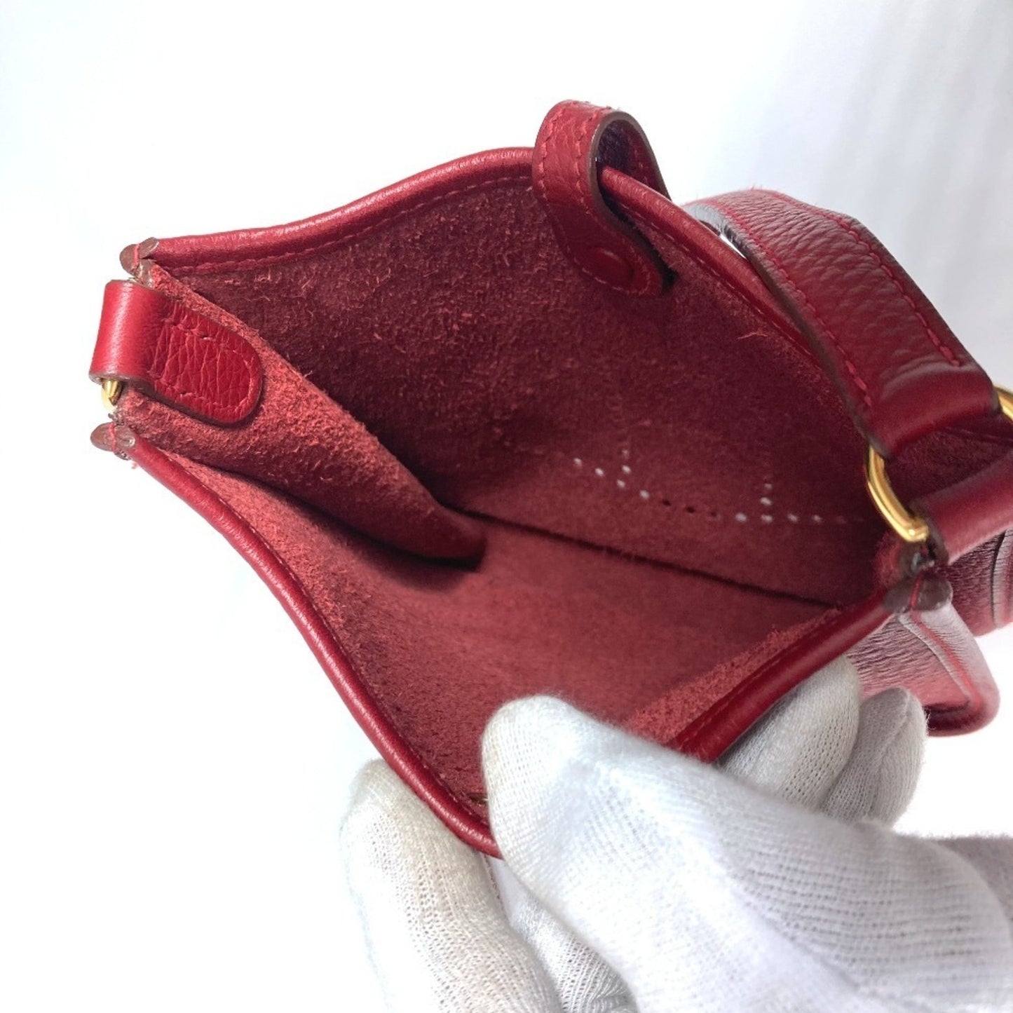Hermès Red Leather Evelyne