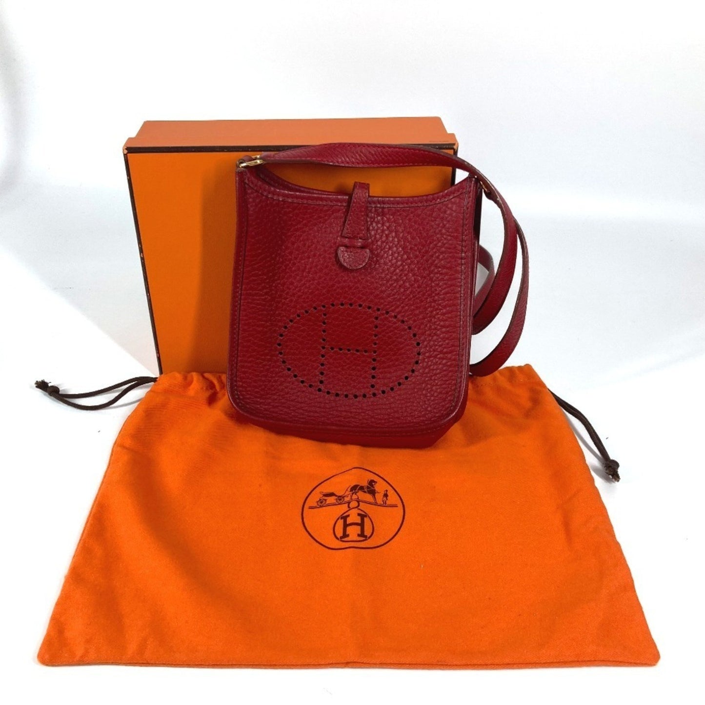 Hermès Red Leather Evelyne