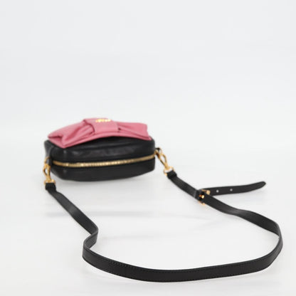 Prada Black Leather Ribbon