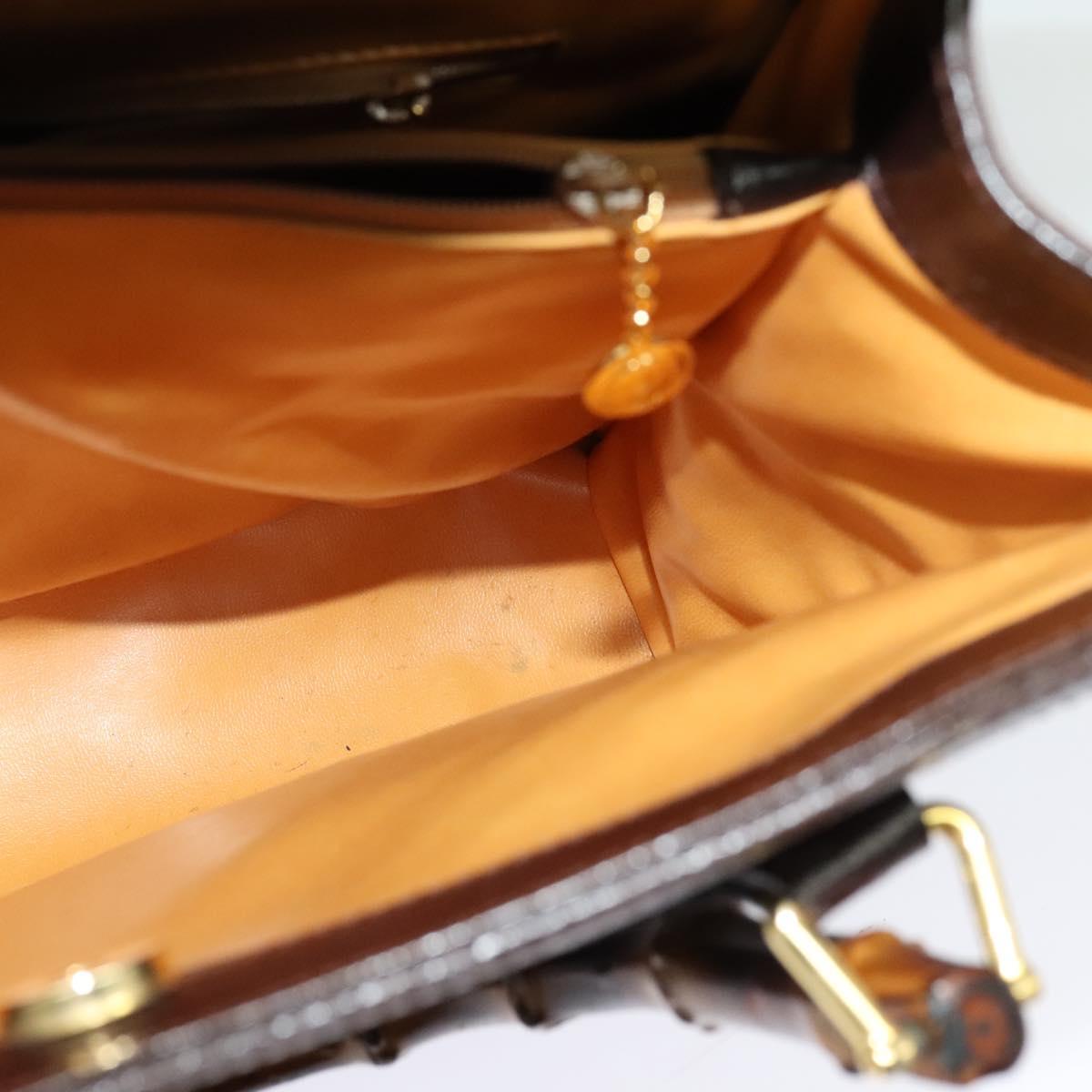 Gucci Brown Leather Bamboo