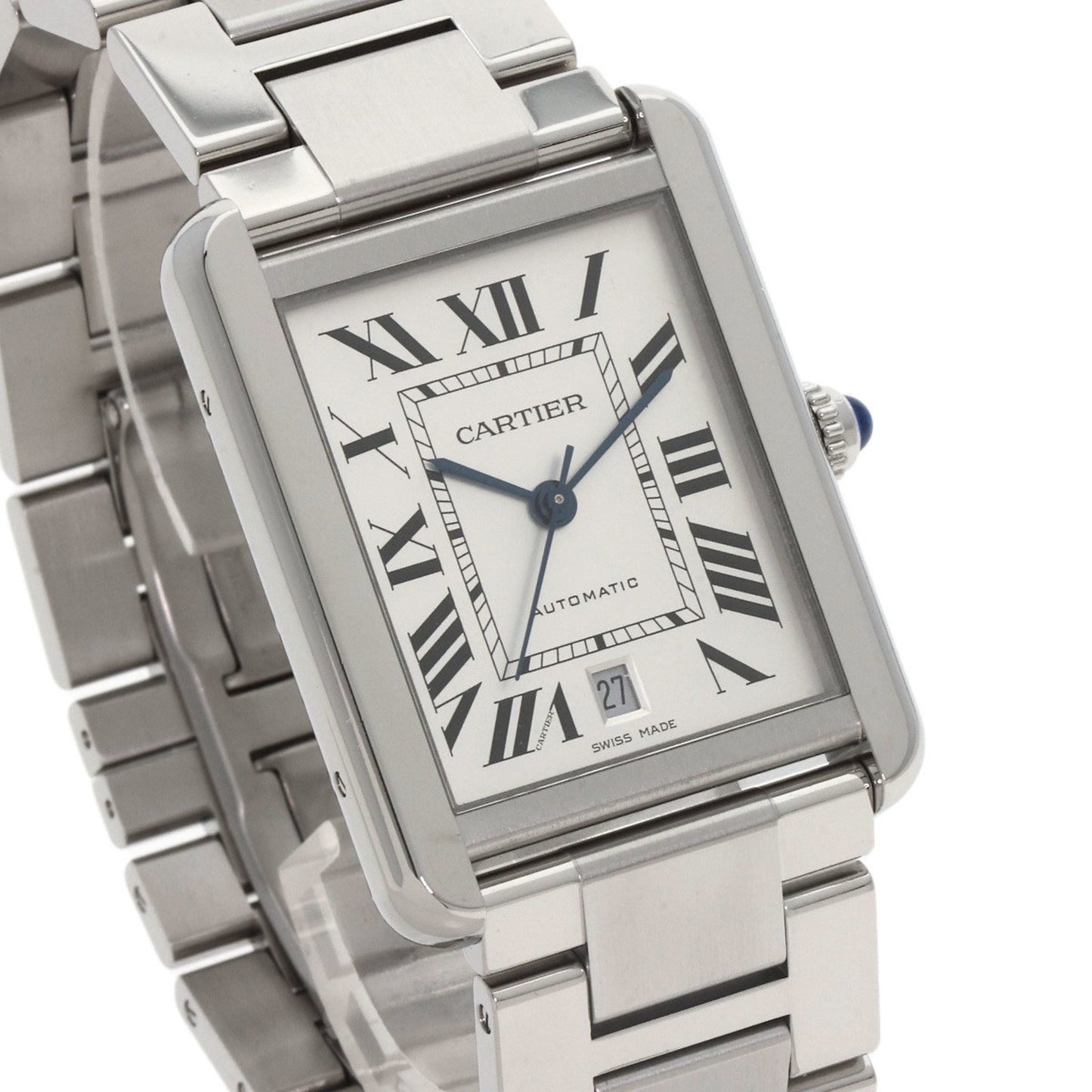 Cartier Silver Steel Tank Solo