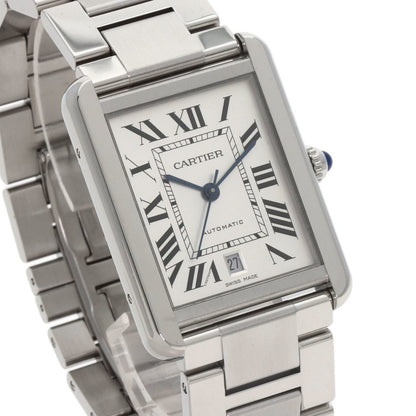 Cartier Silver Steel Tank Solo