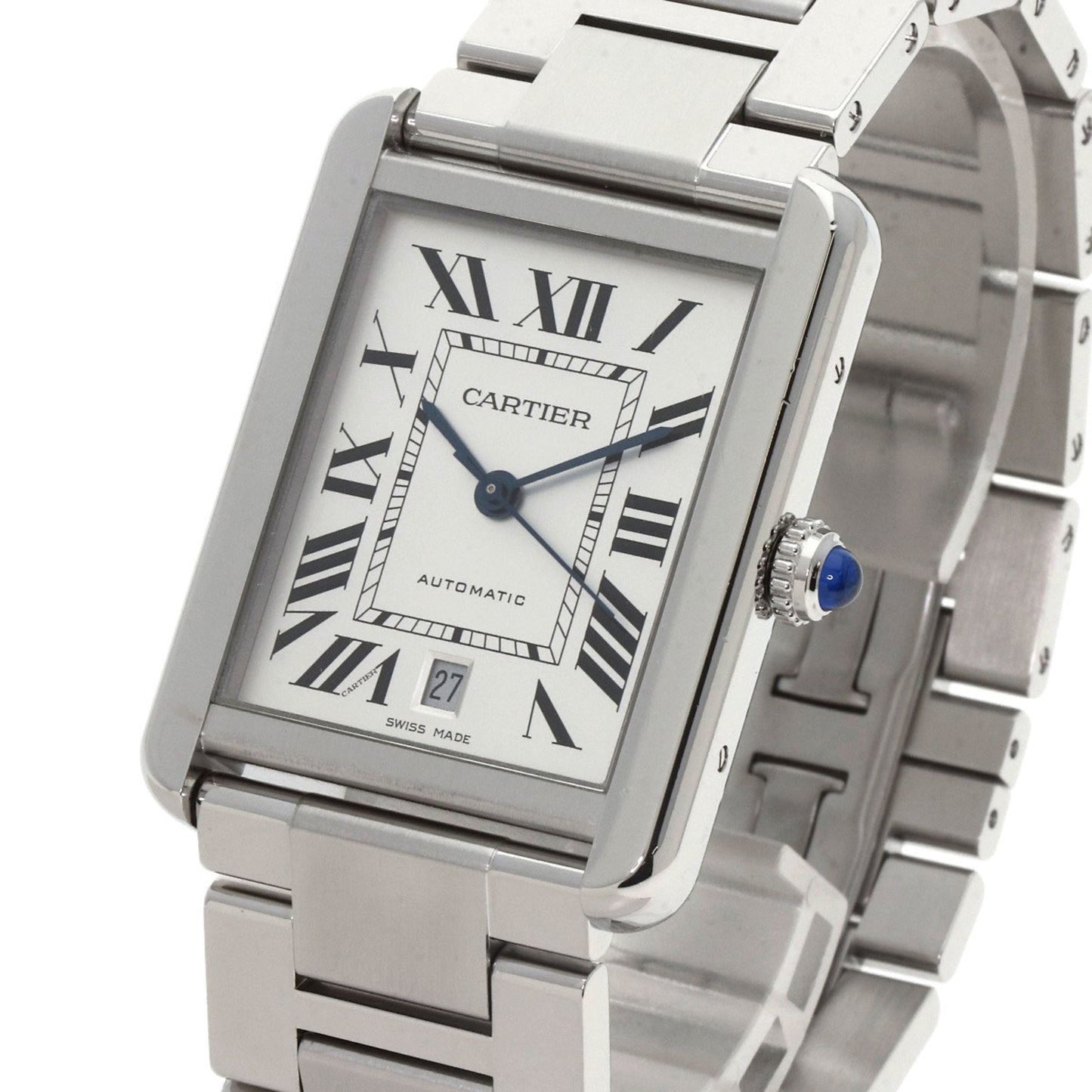 Cartier Silver Steel Tank Solo