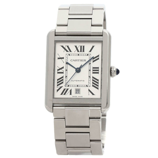 Cartier Silver Steel Tank Solo