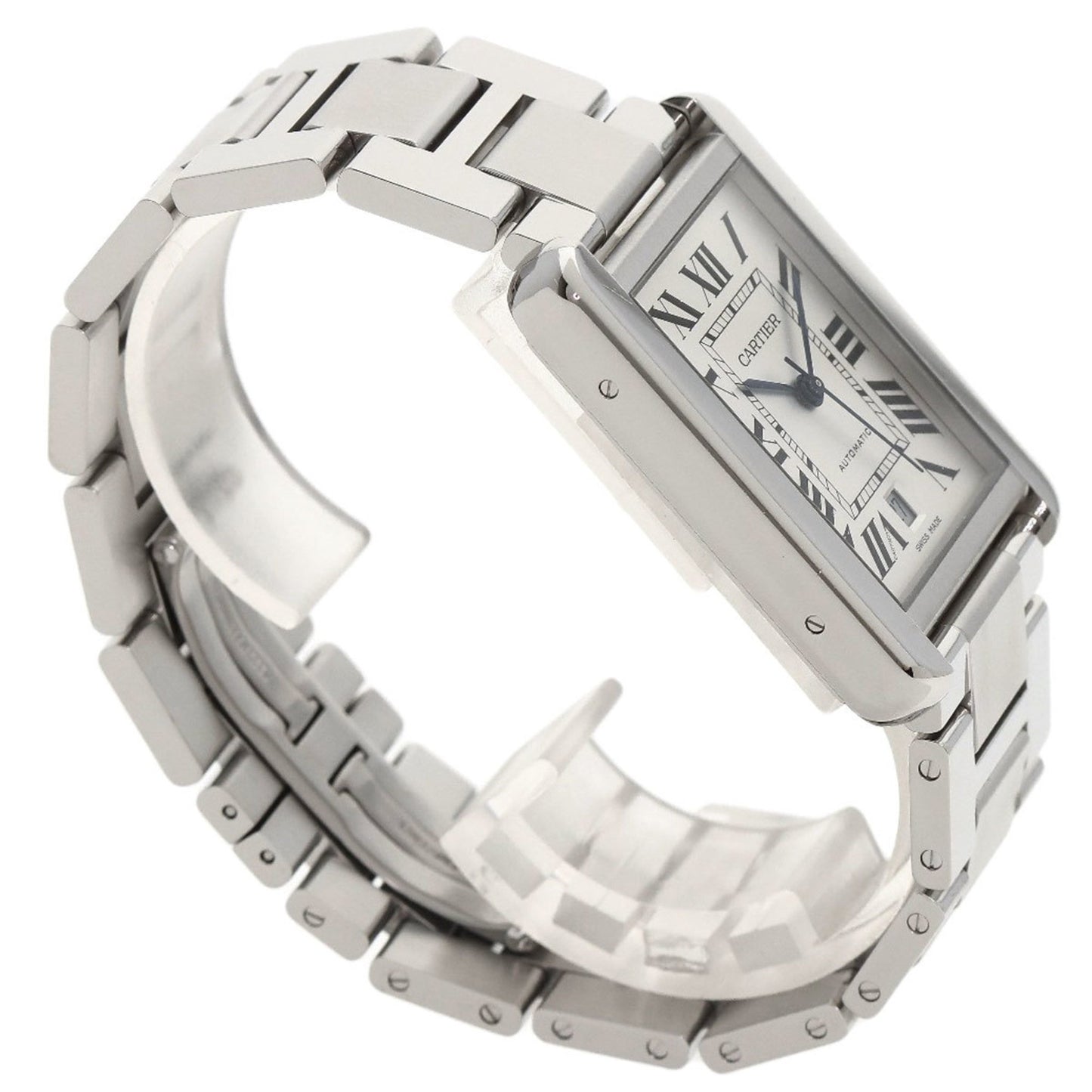 Cartier Silver Steel Tank Solo