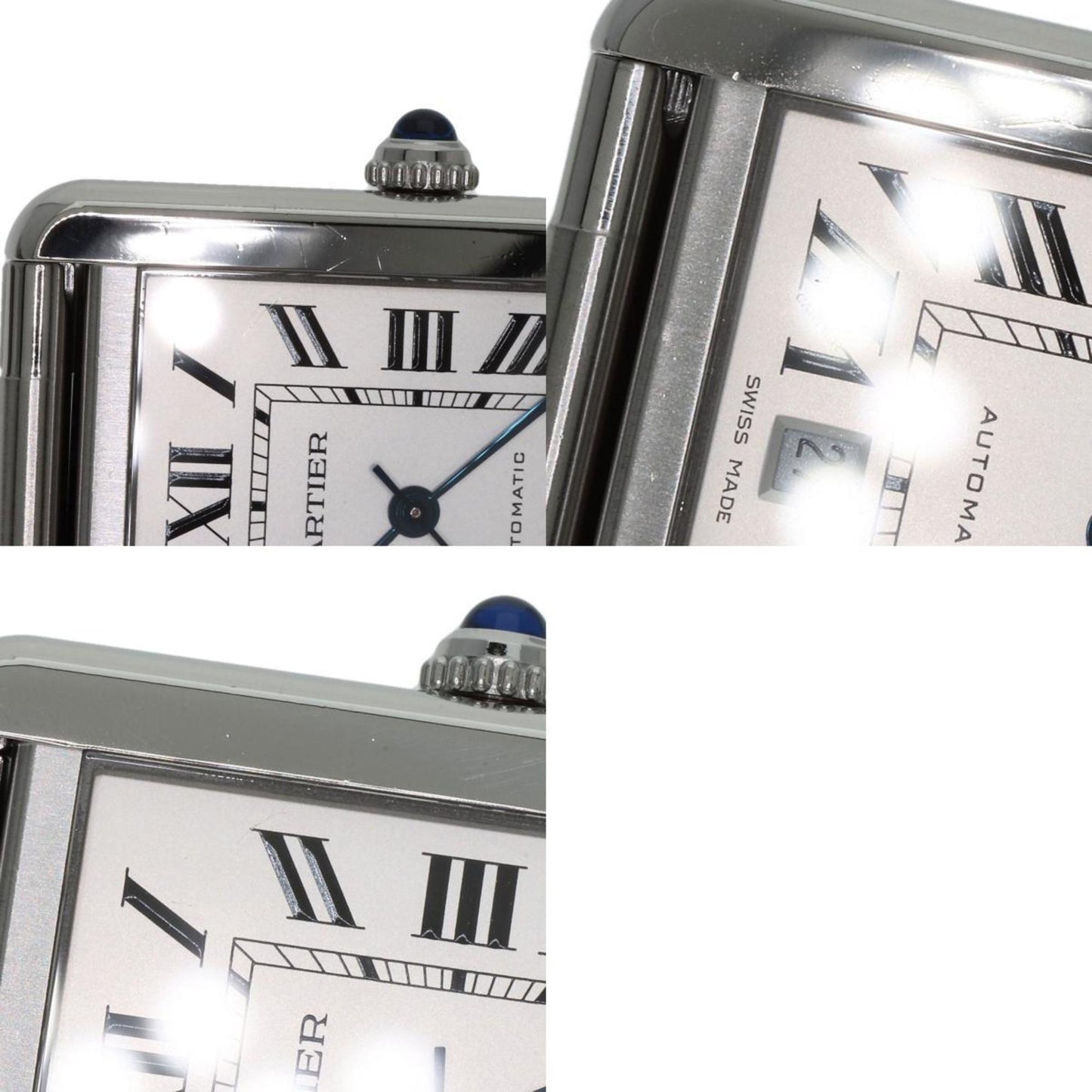 Cartier Silver Steel Tank Solo