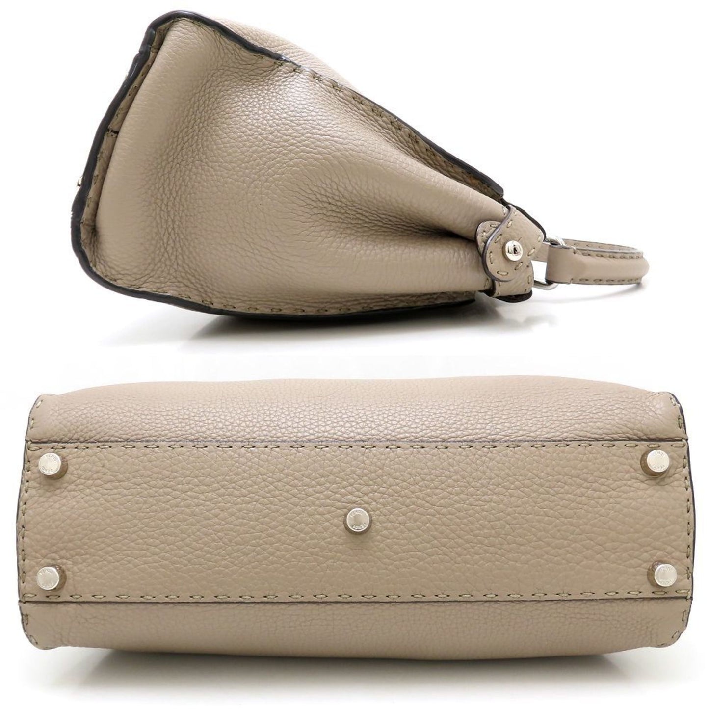 Fendi Gray Leather Peekaboo