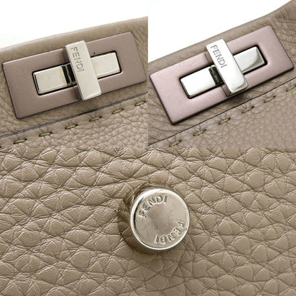 Fendi Gray Leather Peekaboo