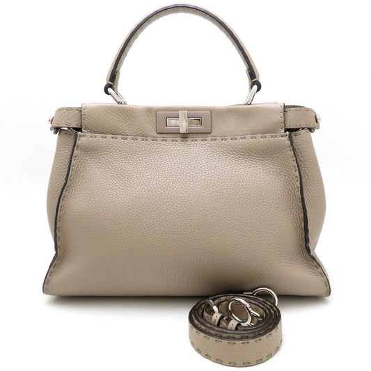 Fendi Gray Leather Peekaboo