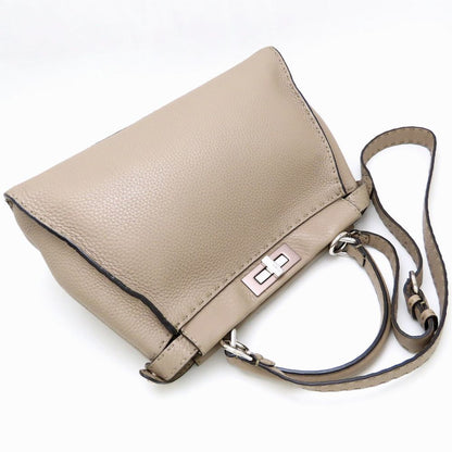 Fendi Gray Leather Peekaboo