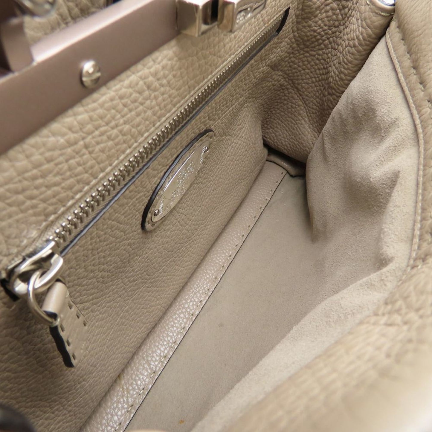 Fendi Gray Leather Peekaboo
