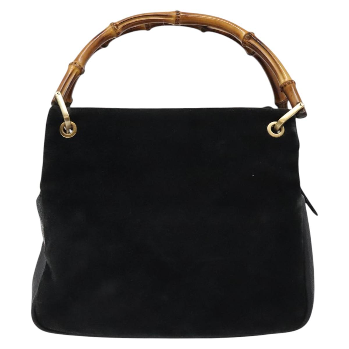 Gucci Black Suede Bamboo