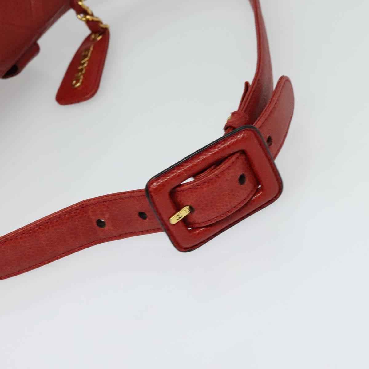 Chanel Red Leather Bag Belt
