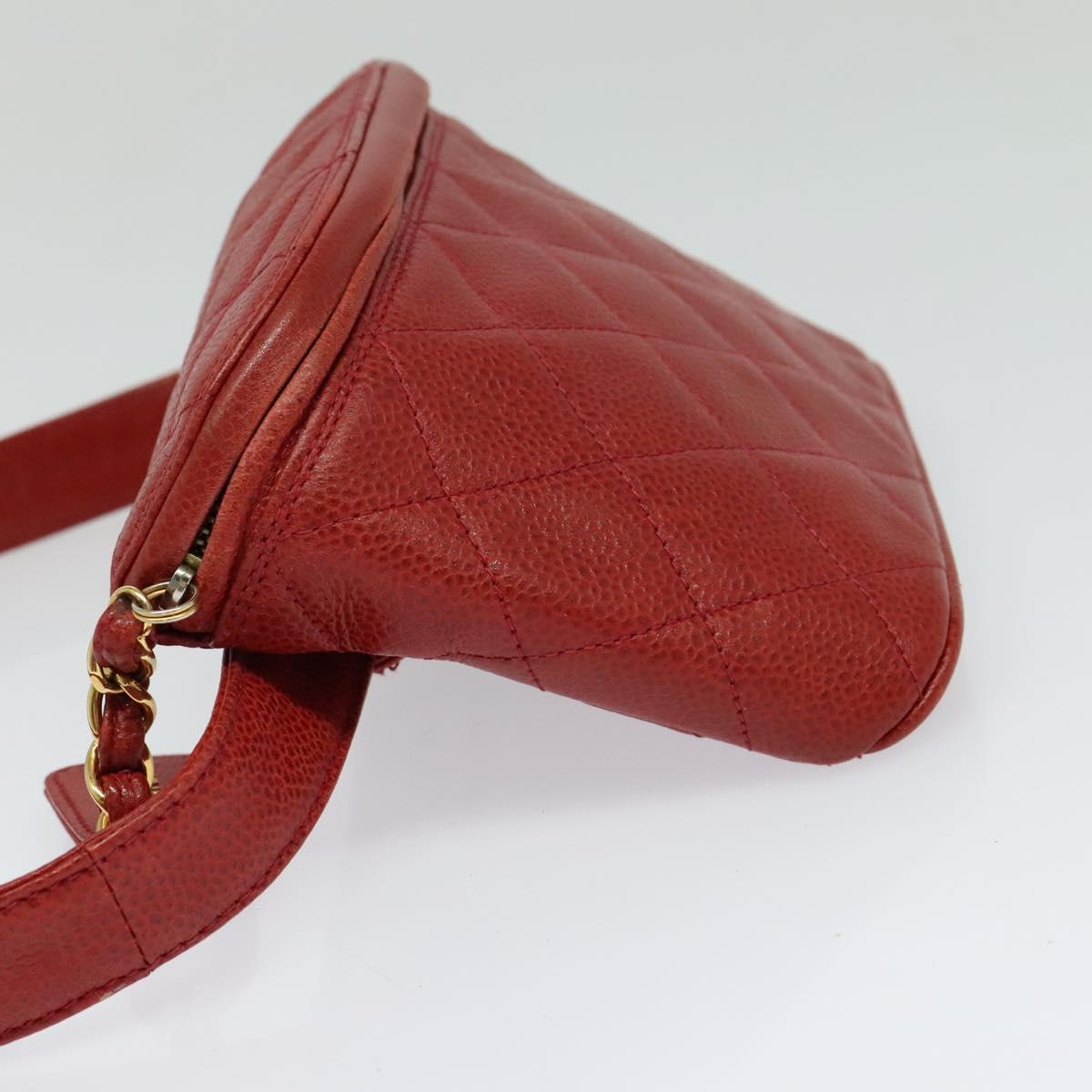 Chanel Red Leather Bag Belt