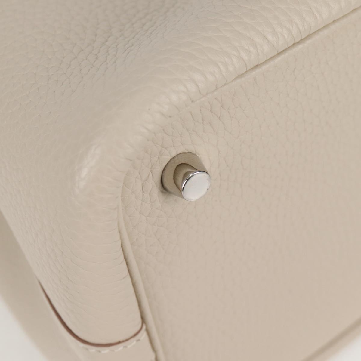 Hermès White Leather Picotin Lock